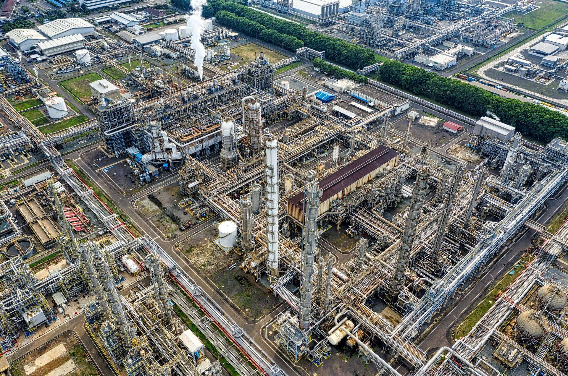 Complexe pétrochimique vue aérienne